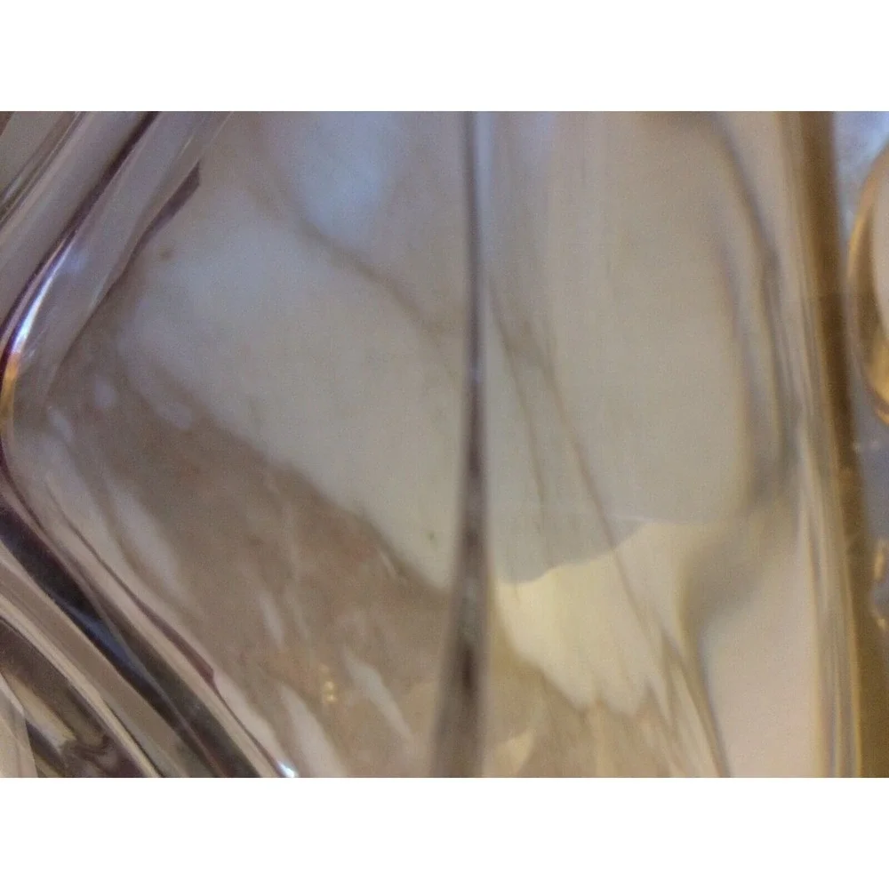 Val St Lambert Ash Tray Signed Triangular Clear Heavy Vintage Cigar Cigarette